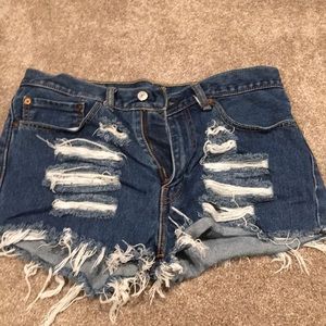 Levi Strauss ripped denim short